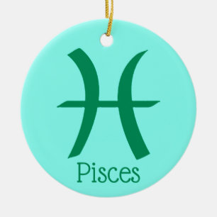 Pisces Sol-symbol zodiaksymbol Julgransprydnad Keramik