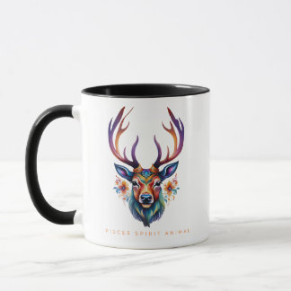 Pisces Spirit Animal Hjort Ansikte Alebrije Mugg