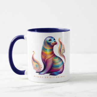 Pisces Spirit Animal Seal Alebrije Female Mugg