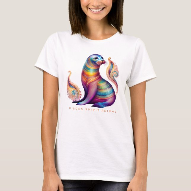 Pisces Spirit Animal Seal Alebrije Female T Shirt (Framsida)