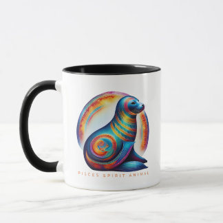 Pisces Spirit Animal Seal Alebrije Male Mugg