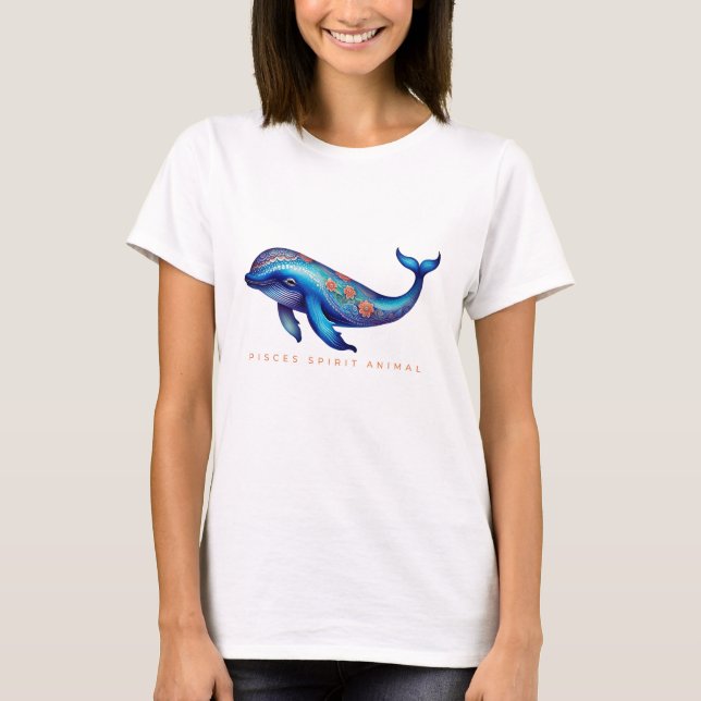 Pisces Spirit Animal Whale Alebrije Female T Shirt (Framsida)