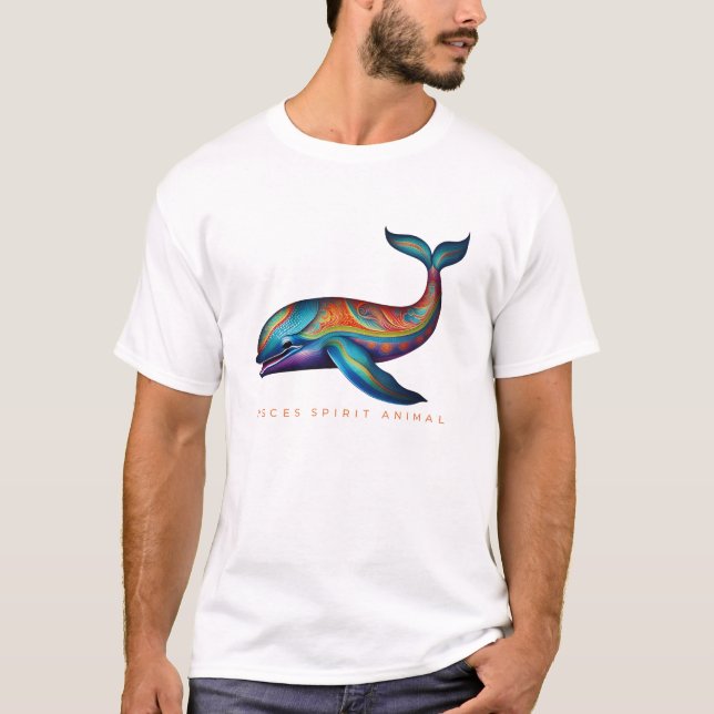 Pisces Spirit Animal Whale Alebrije Male T Shirt (Framsida)