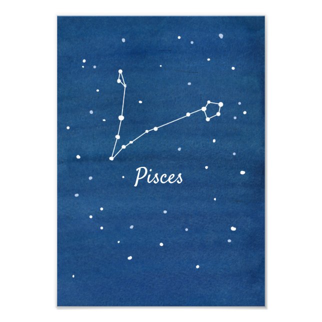 Pisces Star Constellation Blue Fototryck (Framsidan)