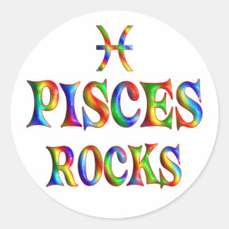 Pisces Sten Runt Klistermärke