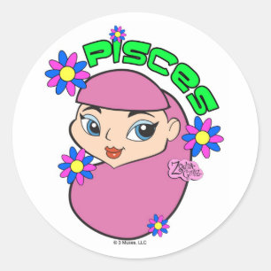 Pisces Stickers Runt Klistermärke