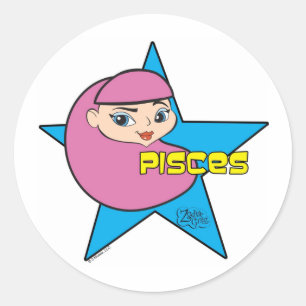 Pisces Stickers Runt Klistermärke