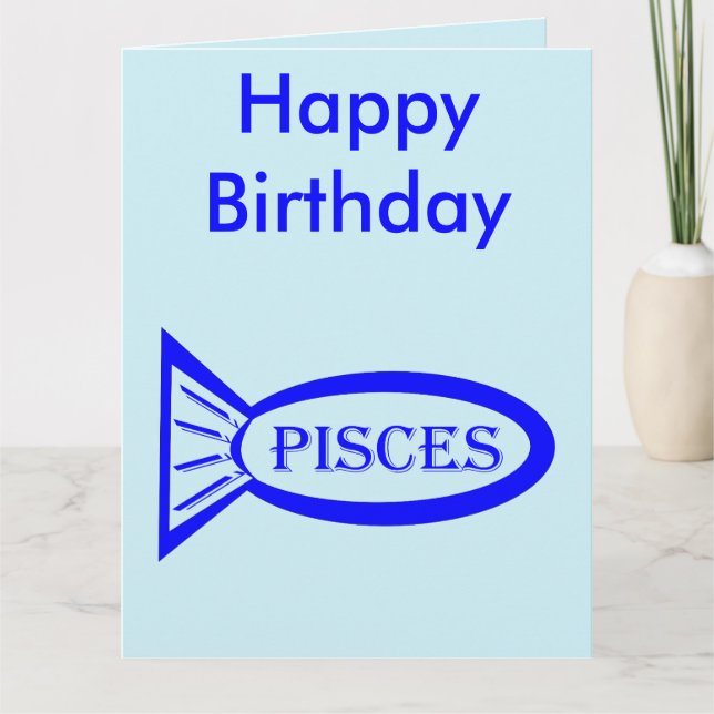 Pisces Stjärntecken Fish Anpassningsbar Giant Card Kort (Framsida)