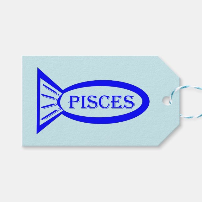 Pisces Stjärntecken Fish Anpassningsbar Gift-Märkr Presentetikett (Framsidan (Horisontell))