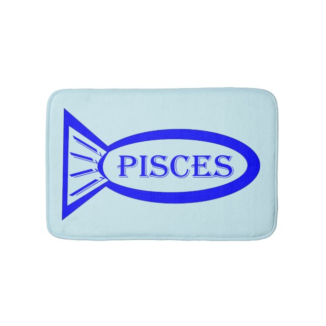 Pisces Stjärntecken Fish Bath Mat Badrumsmatta (Framsidan)