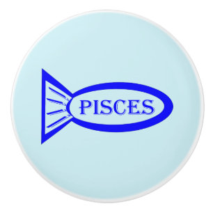 Pisces Stjärntecken Fish Ceramic Knob Knopp