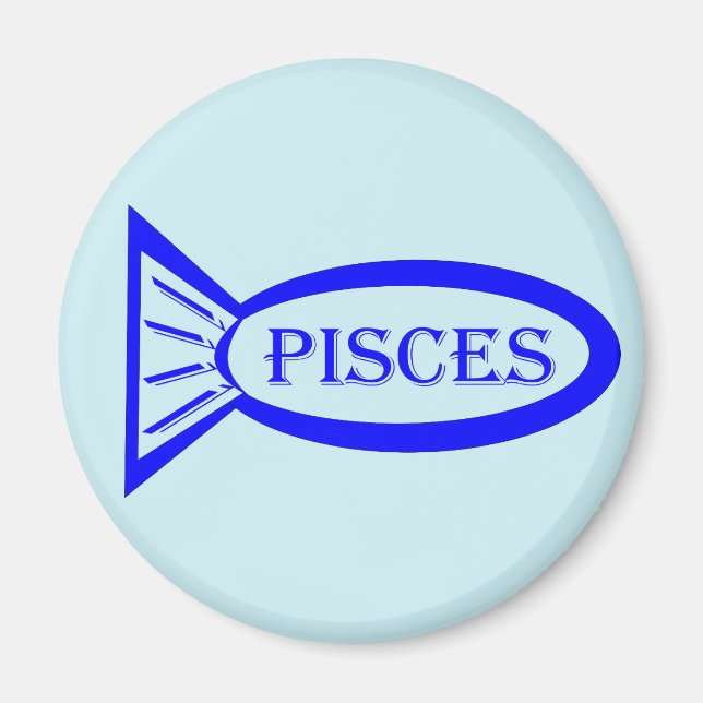 Pisces Stjärntecken Fish Magnet (Framsidan)