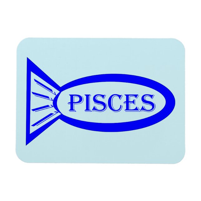 Pisces Stjärntecken Fish Magnet (Horisontell)