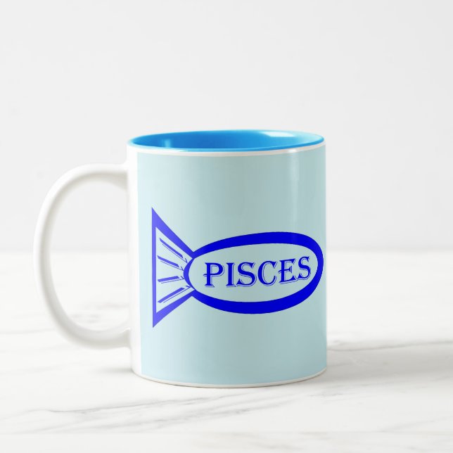 Pisces Stjärntecken Fish Mugg (Vänster)