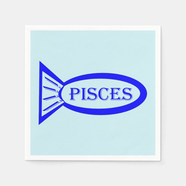 Pisces Stjärntecken Fish Papper Napkins Pappersservett (Framsidan)