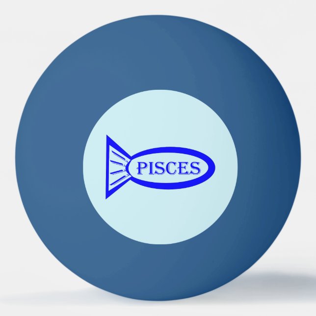Pisces Stjärntecken Fish Ping Pong Boll (Framsidan)