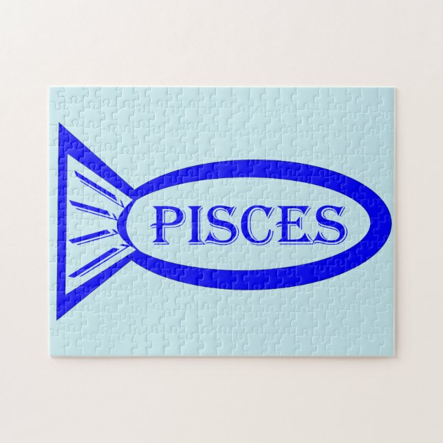 Pisces Stjärntecken Fish Puzzle Pussel (Horisontell)