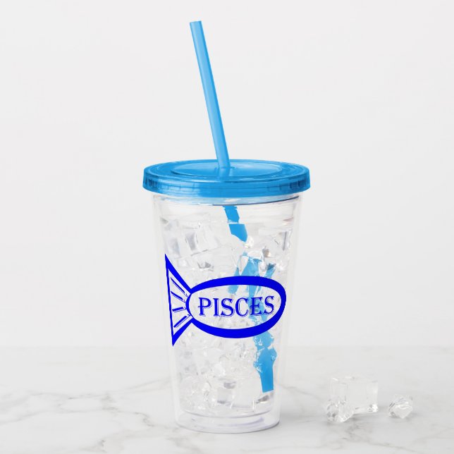Pisces Stjärntecken Fish Take Away Mugg (Framsida Ice)