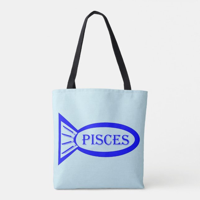 Pisces Stjärntecken Fish Tote Bag Tygkasse (Baksida)