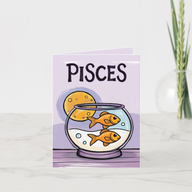 Pisces stjärntecken fish zodiac star tack kort (Framsida)