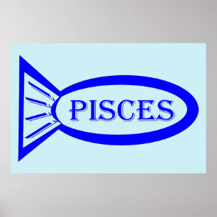 Pisces-Stjärntecken fisken Poster