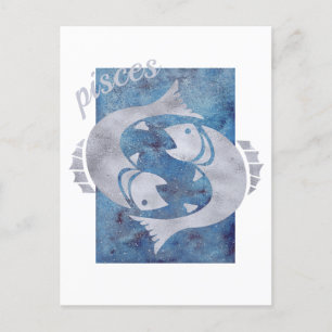 Pisces Stjärntecken Postkort Vykort