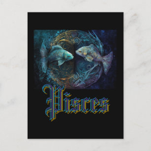 Pisces Stjärntecken Postkort Vykort