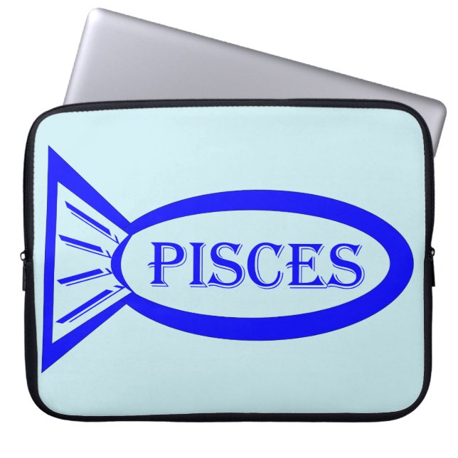 Pisces-Stjärntecknets fiskpåse för bärbar dator Laptop Sleeve (Framsidan)