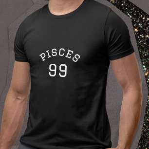 Pisces   Svart födelsedag T Shirt