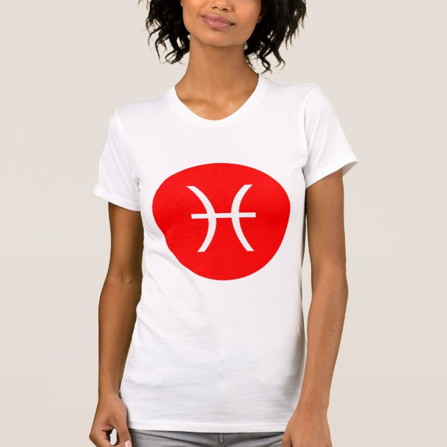 Pisces-symbol - Anpassad Tee Shirt (Framsida)