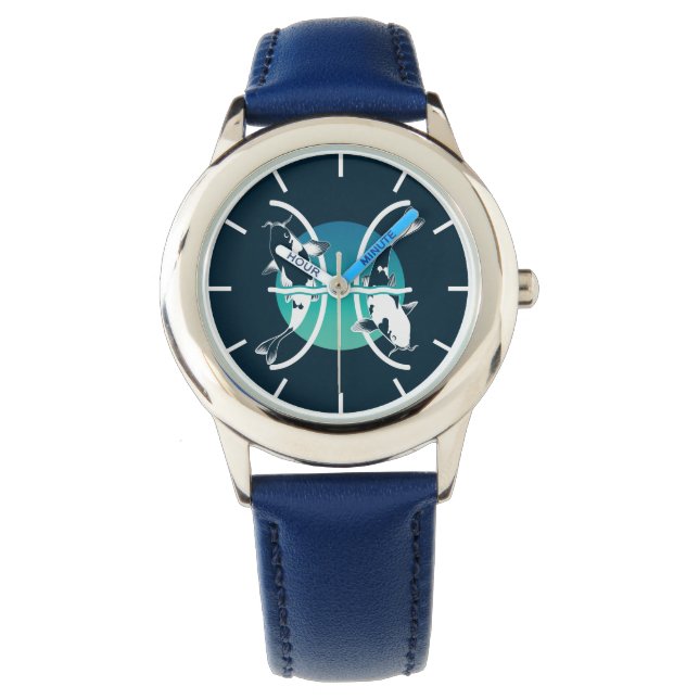 Pisces-symbol - Astrological Zodiac Sign Watch Armbandsur (Framsida)