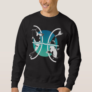 Pisces-symbol - Astrological Zodiac-tecken Lång Ärmad Tröja