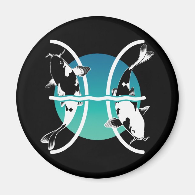 Pisces-symbol - Astrological Zodiac-tecken Magnet (Framsidan)
