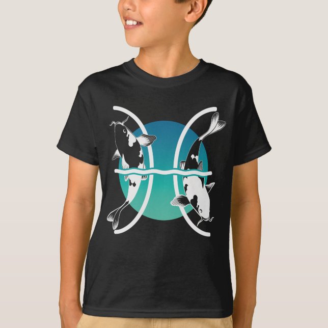 Pisces-symbol - Astrological Zodiac-tecken T Shirt (Framsida)