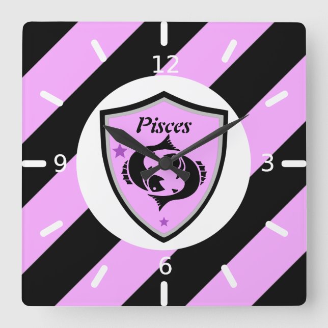 Pisces-symbol       fyrkantig klocka (Framsida)