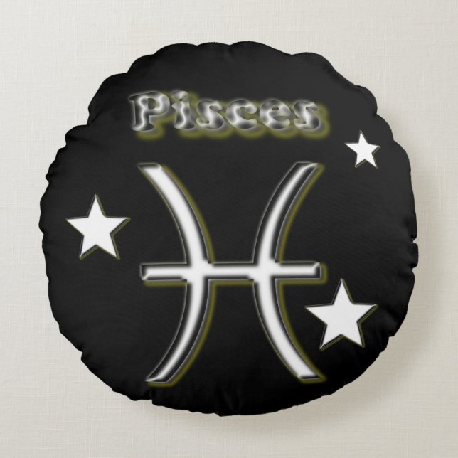 Pisces symbol rund kudde (Framsidan)