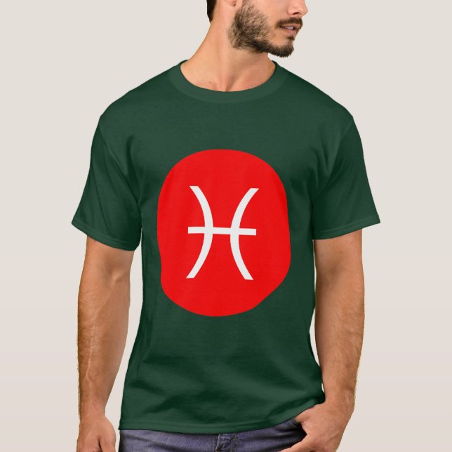 Pisces-symbol Tee Shirt (Framsida)