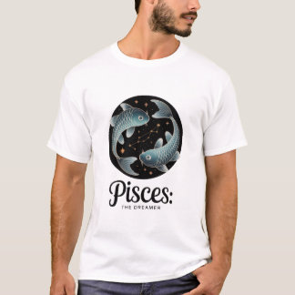 Pisces The Dreamer Zodiac Constellation Aesthetic  T Shirt