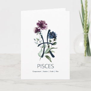 Pisces Traits Birthday Card Kort