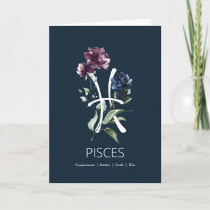 Pisces Traits Birthday Card Kort
