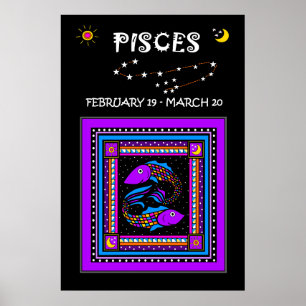 Pisces Twin Fish (24 x 36 tum) Poster