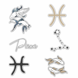 Pisces twin fish astrology Zodiac-födelsedagen gul Klistermärken