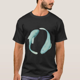 Pisces twin koi fish astrological zodiac-tecken t shirt