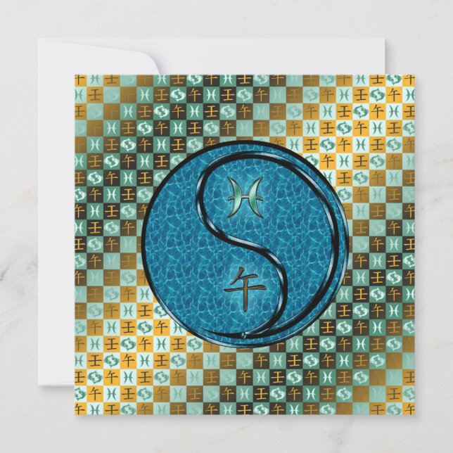 Pisces & Vatten Horse Kort (Framsida)