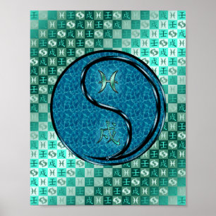 Pisces & Vatten Hund Poster