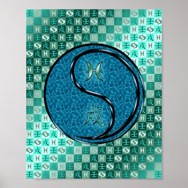 Pisces & Vatten Hund Poster (Framsidan)