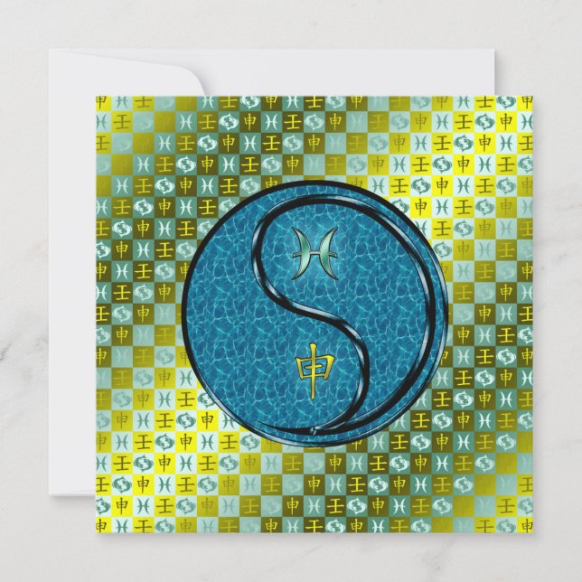 Pisces & Vatten Monkey Kort (Framsida)