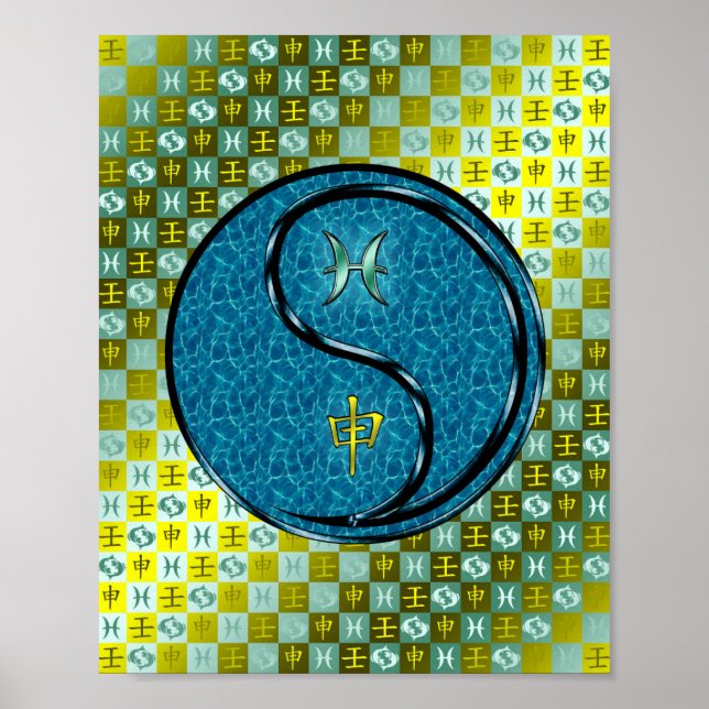 Pisces & Vatten Monkey Poster (Framsidan)