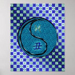 Pisces & Vatten Ox Poster