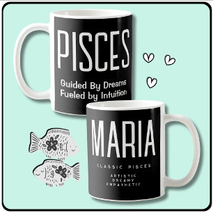 Pisces Vatten Sign Astrology Gift Kaffemugg